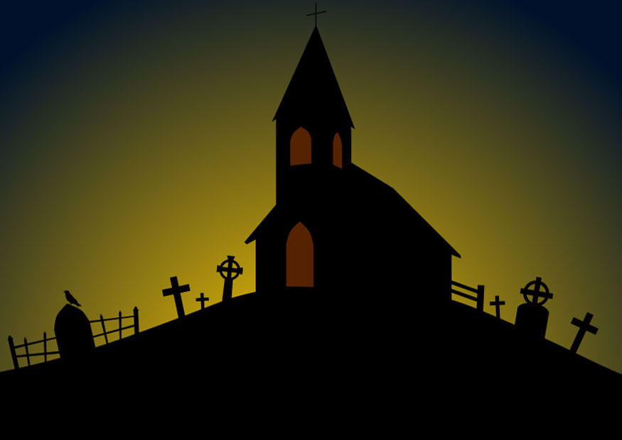 Imagen iglesia de Halloween