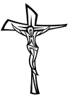 Dibujo para colorear jesús en la cruz
