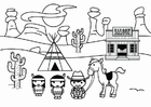Dibujo para colorear lejano oeste