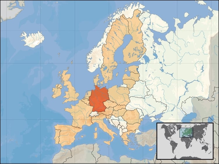 Imagen localizaciÃ³n de Alemania en a UE de 2008