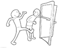Dibujo para colorear mantener la puerta abierta