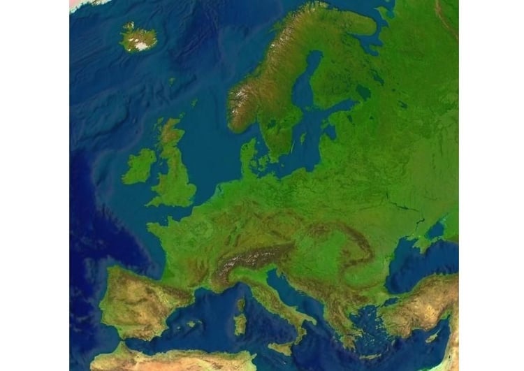 Imagen Mapa en relieve de Europa