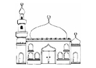 Dibujo para colorear mezquita
