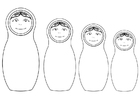 Dibujo para colorear muñecas rusas