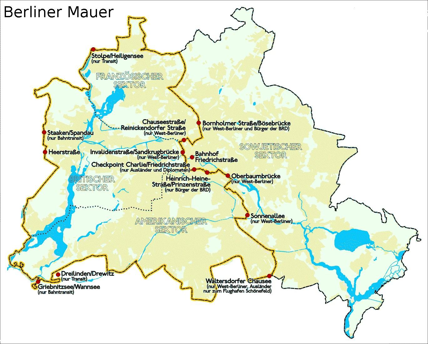 Mapa Del Muro De Berlin