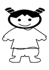 Dibujo para colorear niÃ±a china