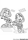 Dibujo para colorear niñas con guitarra