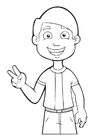 Dibujo para colorear niño - paz