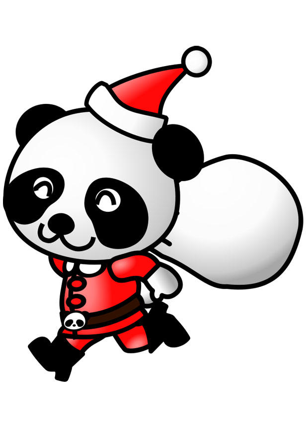 Imagen panda con traje de navidad
