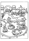 Dibujo para colorear parque de atracciones