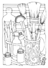 Dibujo para colorear pinceles