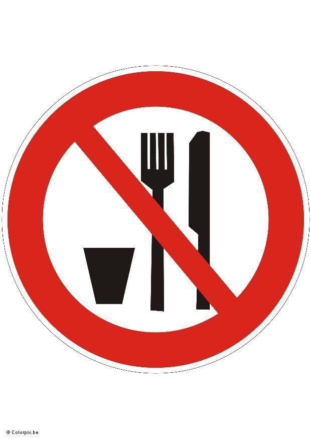 Imagen Prohibido comer o beber Imágenes Para Imprimir