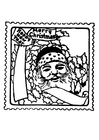 Dibujo para colorear sello de navidad