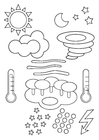 Dibujo para colorear sÃmbolos del tiempo