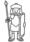 Dibujo para colorear soldado romano