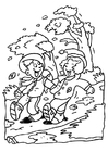 Dibujo para colorear tiempo de otoño