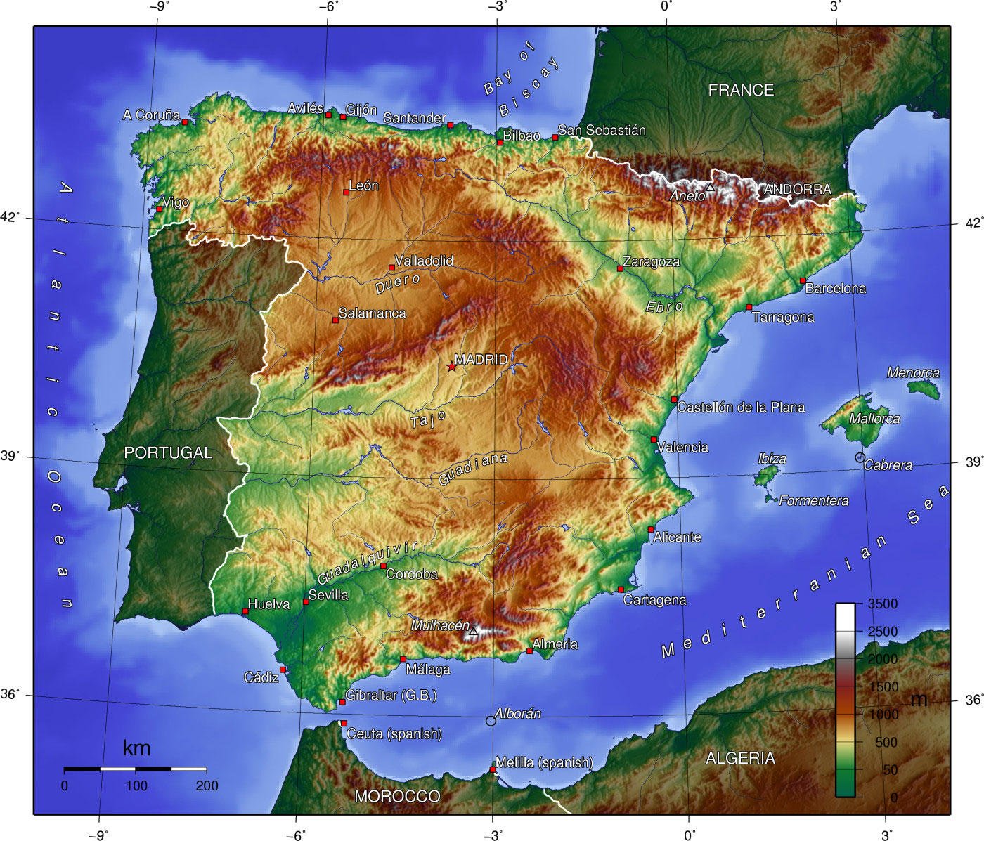 Imagen topografÃ­a de EspaÃ±a