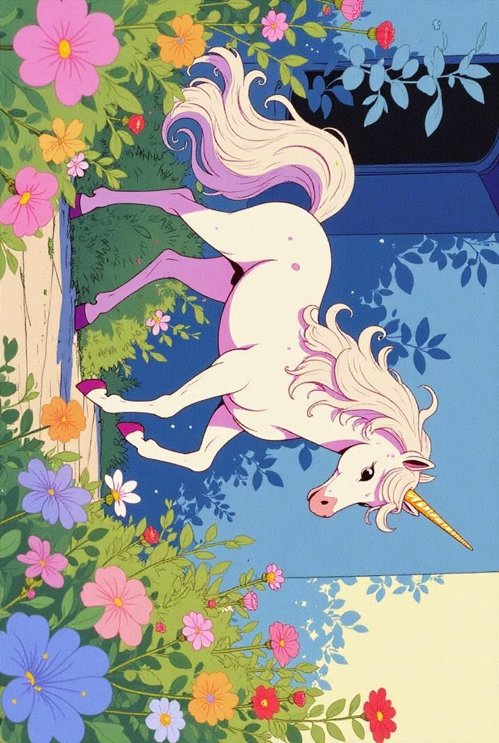unicornio en el bosque