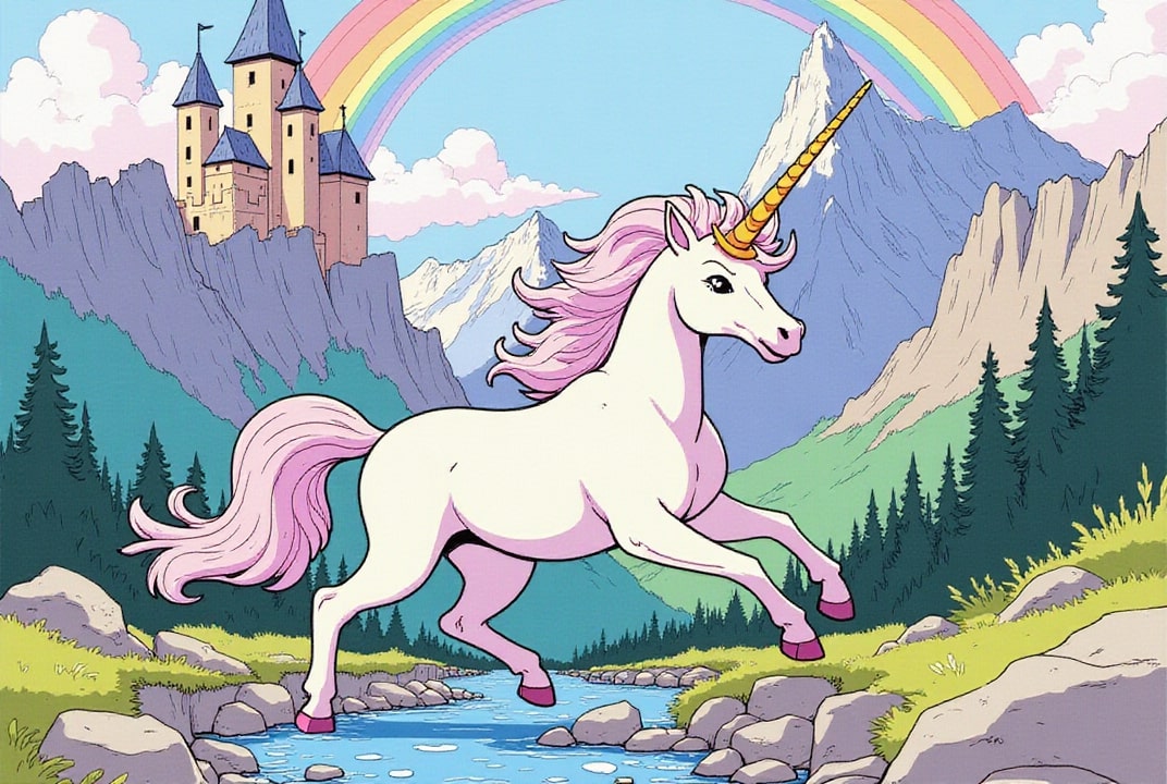Imagen unicornio en el castillo