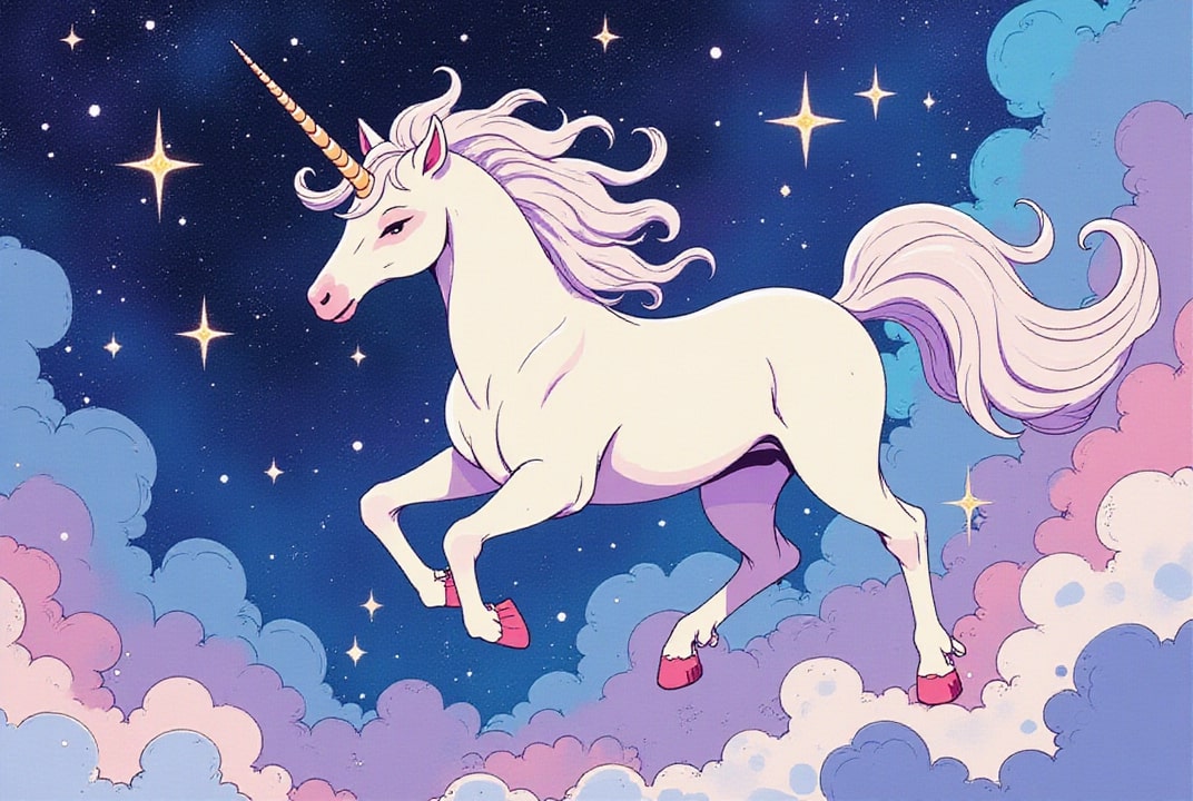 Imagen unicornio en la noche
