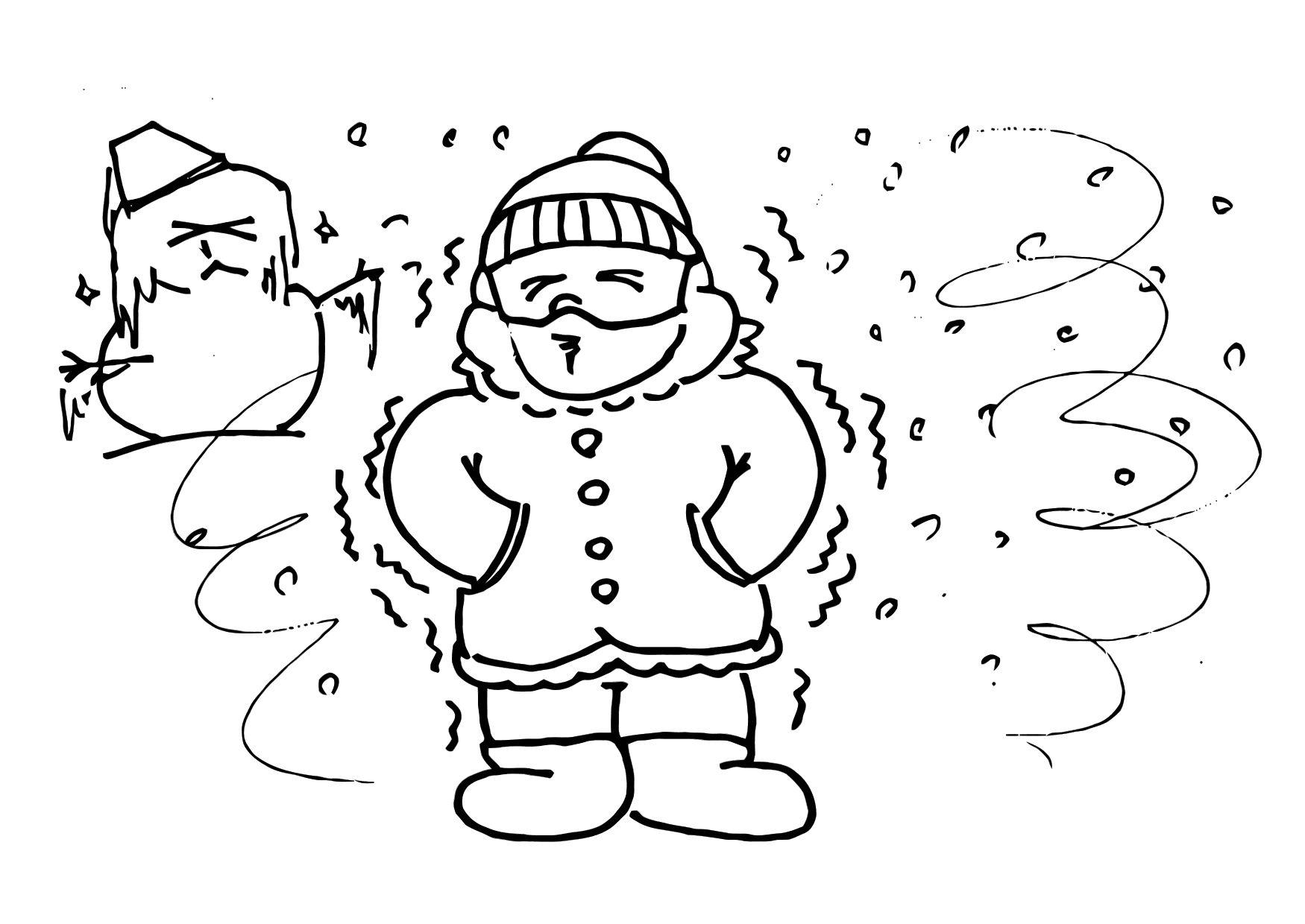 Dibujo para colorear 013b. frA­o - invierno