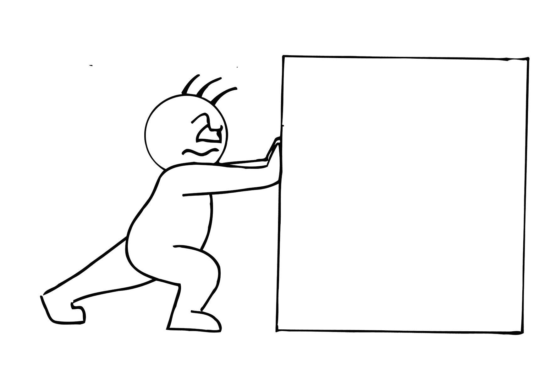 03b. empujar Dibujo para colorear 03b. empujar
