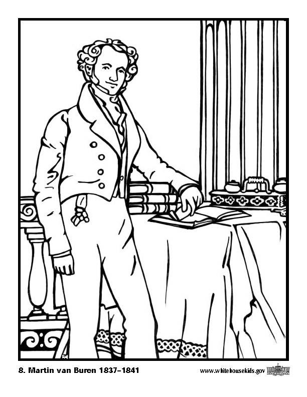 08 martin van buren Dibujo para colorear 08 martin van buren