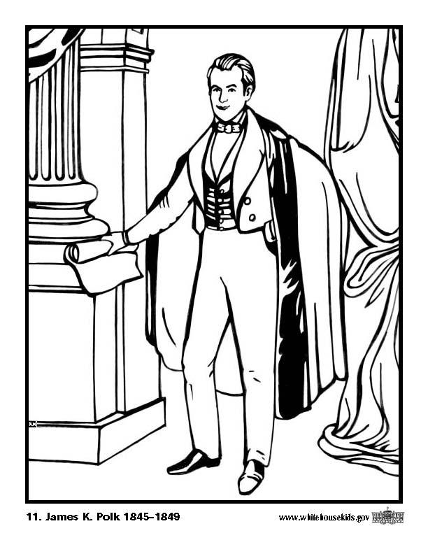 11 james k. polk Dibujo para colorear 11 james k. polk