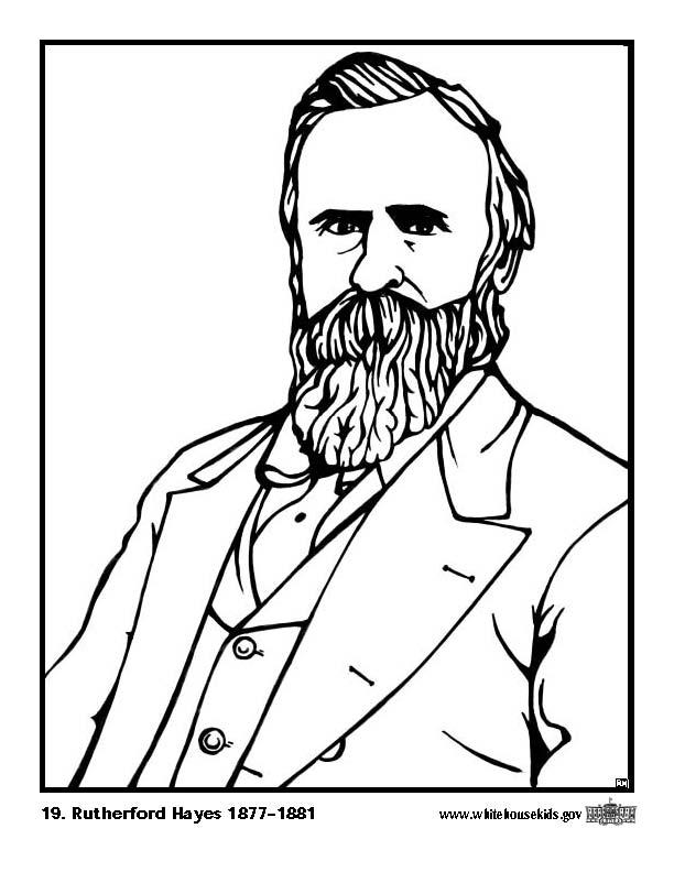 19 rutherford hayes Dibujo para colorear 19 rutherford hayes