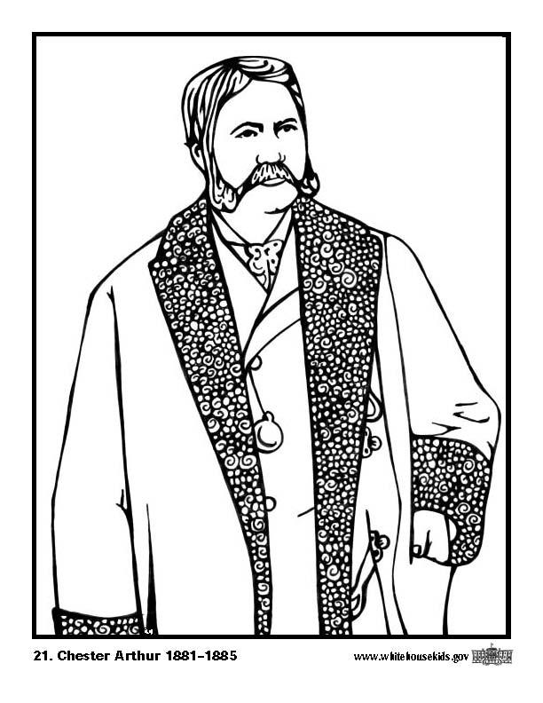 21 chester arthur Dibujo para colorear 21 chester arthur