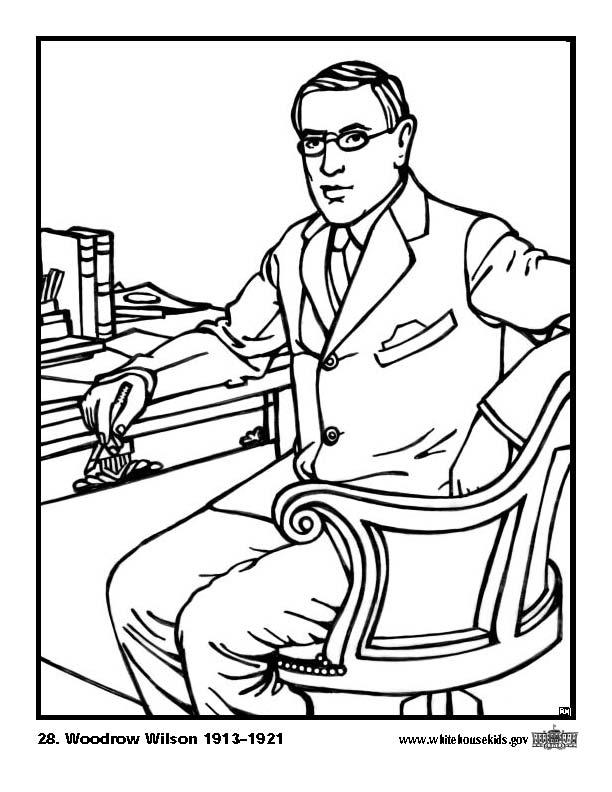 28 woodrow wilson Dibujo para colorear 28 woodrow wilson