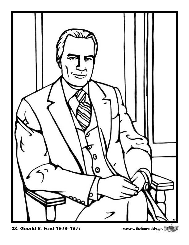 38 gerald r. ford Dibujo para colorear 38 gerald r. ford