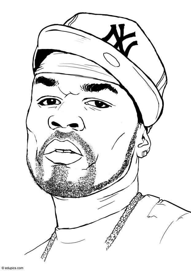 50 cent Dibujo para colorear 50 cent
