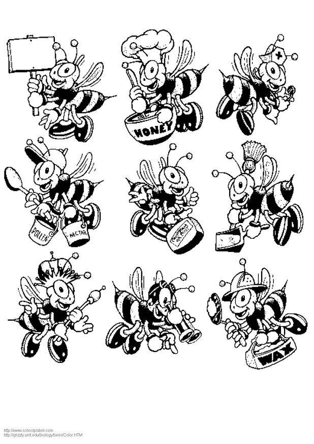 Dibujo para colorear abeja