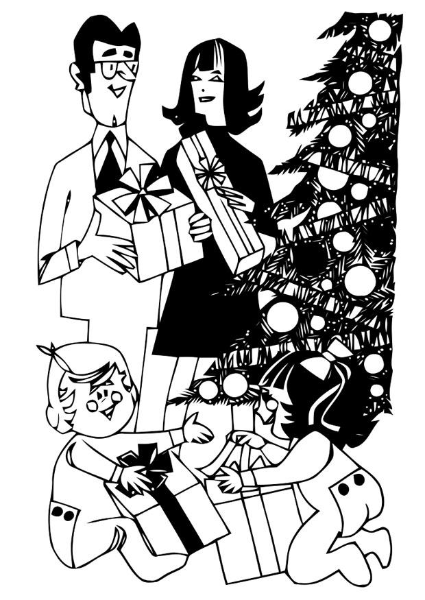 abrir regalos Dibujo para colorear abrir regalos