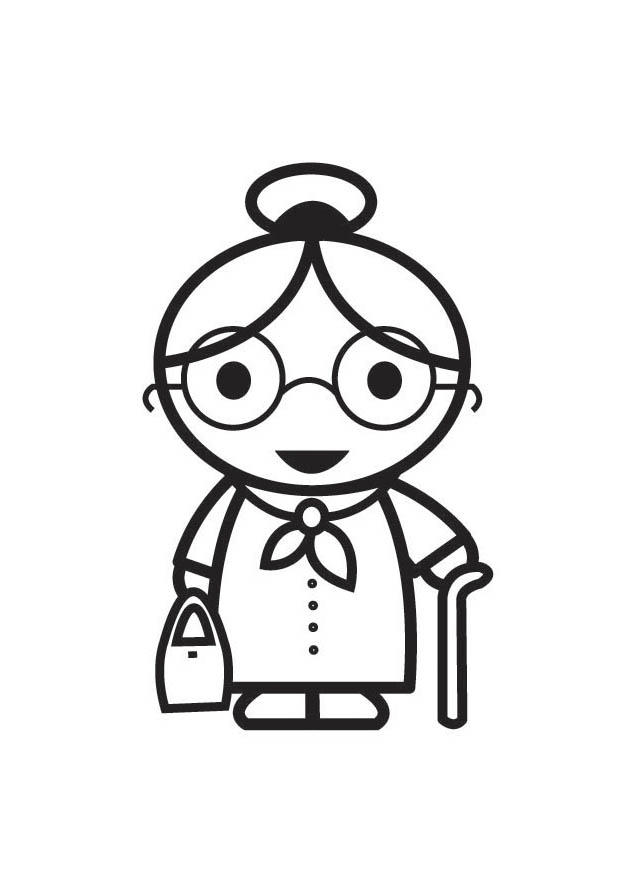 abuela Dibujo para colorear abuela