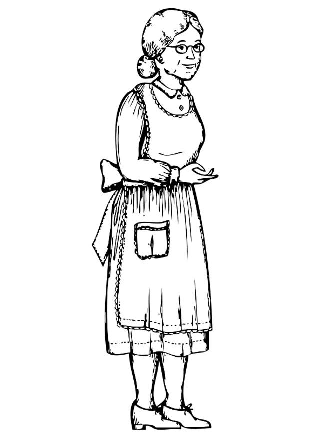 abuela Dibujo para colorear abuela