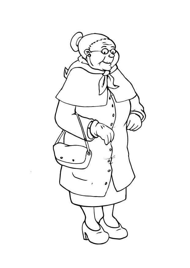 abuela Dibujo para colorear abuela