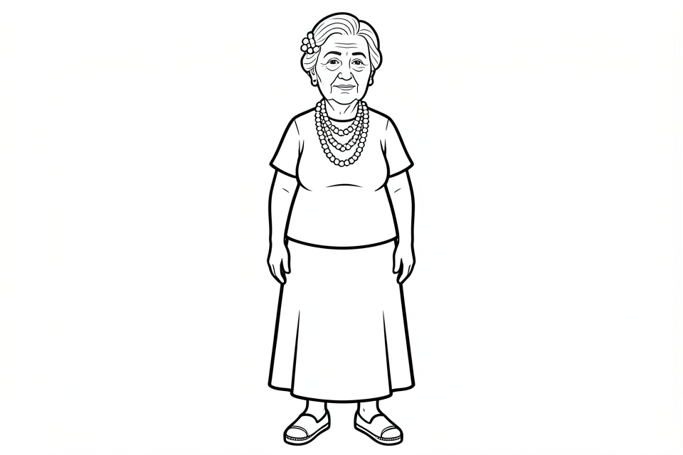 Dibujo para colorear abuela