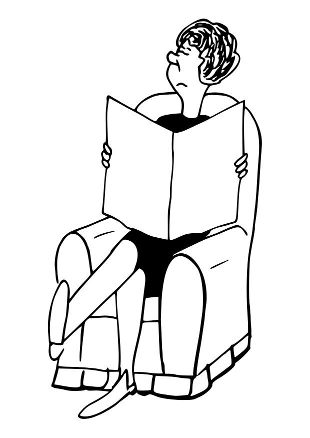 abuela leyendo Dibujo para colorear abuela leyendo