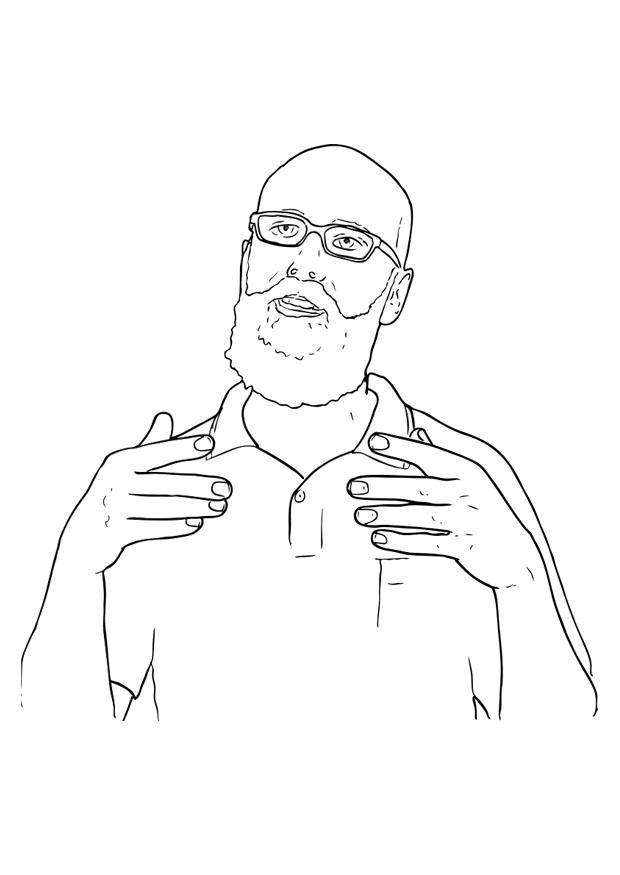Dibujo para colorear abuelo