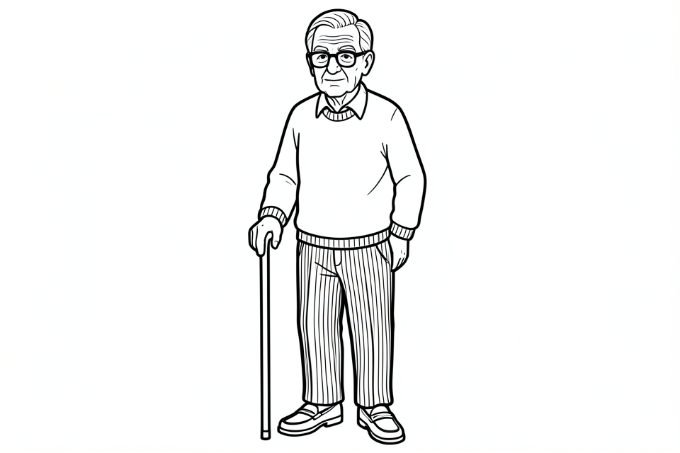 abuelo Dibujo para colorear abuelo