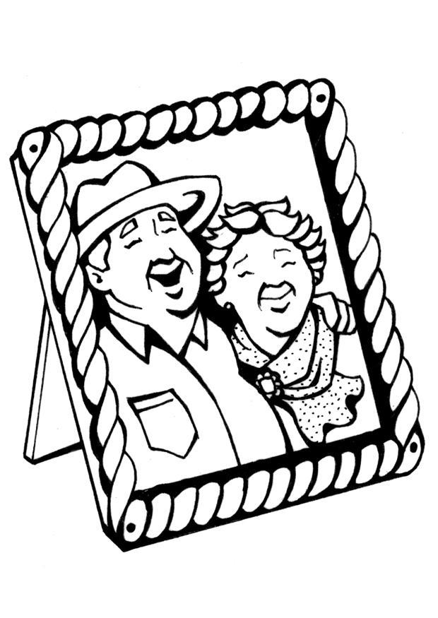 Dibujo para colorear abuelos