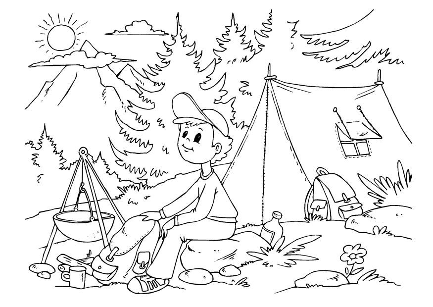 acampar Dibujo para colorear acampar