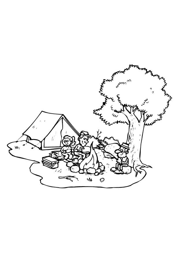 acampar Dibujo para colorear acampar