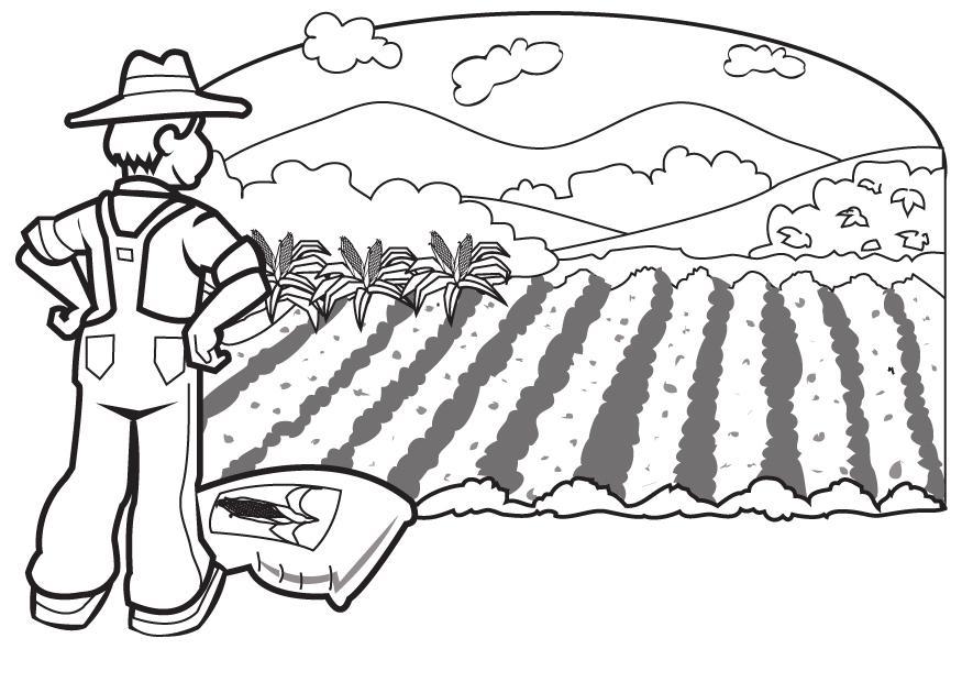 Dibujo para colorear agricultor