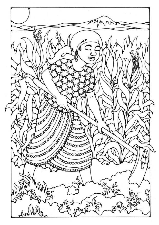 agricultora Dibujo para colorear agricultora
