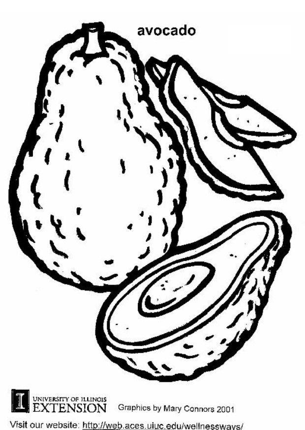 aguacate Dibujo para colorear aguacate