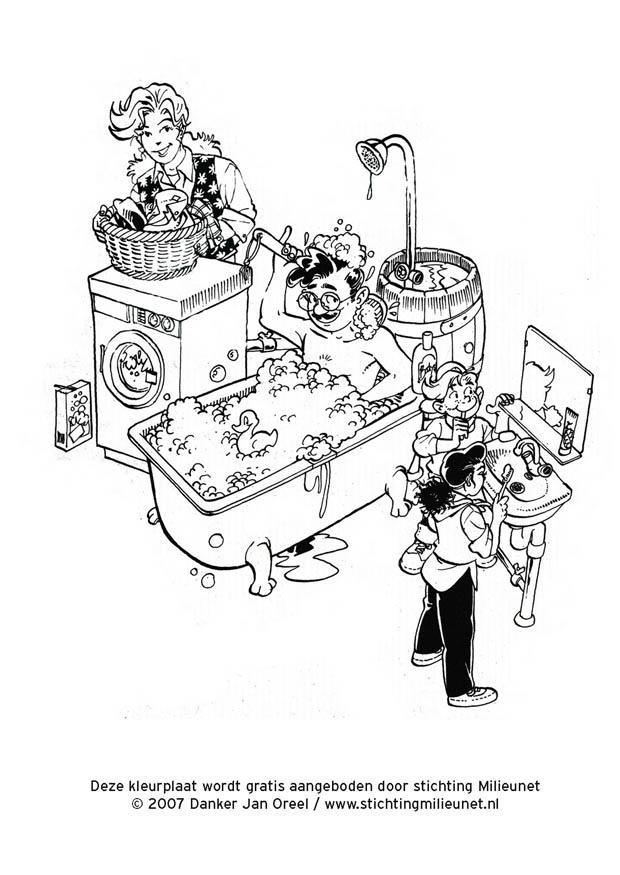ahorro de agua Dibujo para colorear ahorro de agua