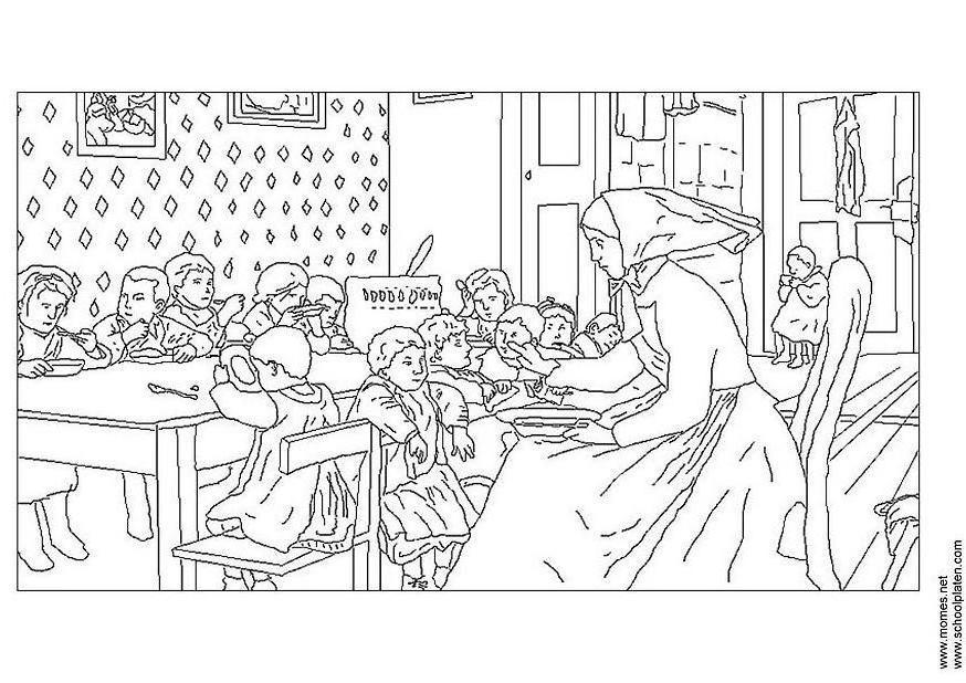 albert anker Dibujo para colorear albert anker